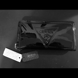 Guess patent leather multi compartment wallet